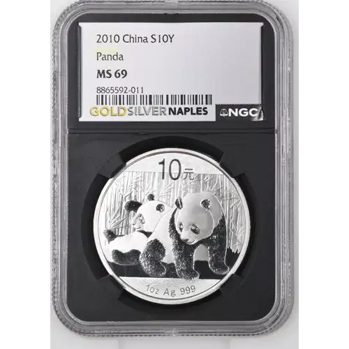 2010 - 1oz Panda Silver Coin - China 10Yn - NGC MS69 (S14-B13)